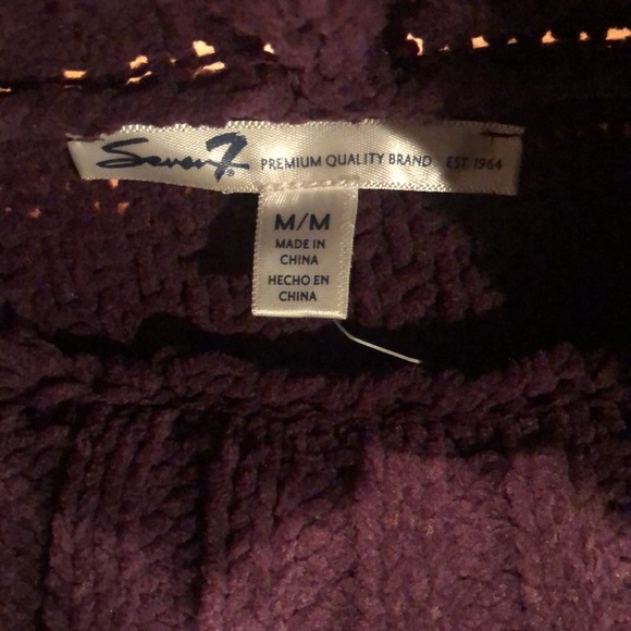 Seven 7 Plush Super Chunky Oversized Cable Knit Turtleneck Cowl Sweater-Size Med - Picture 5 of 6